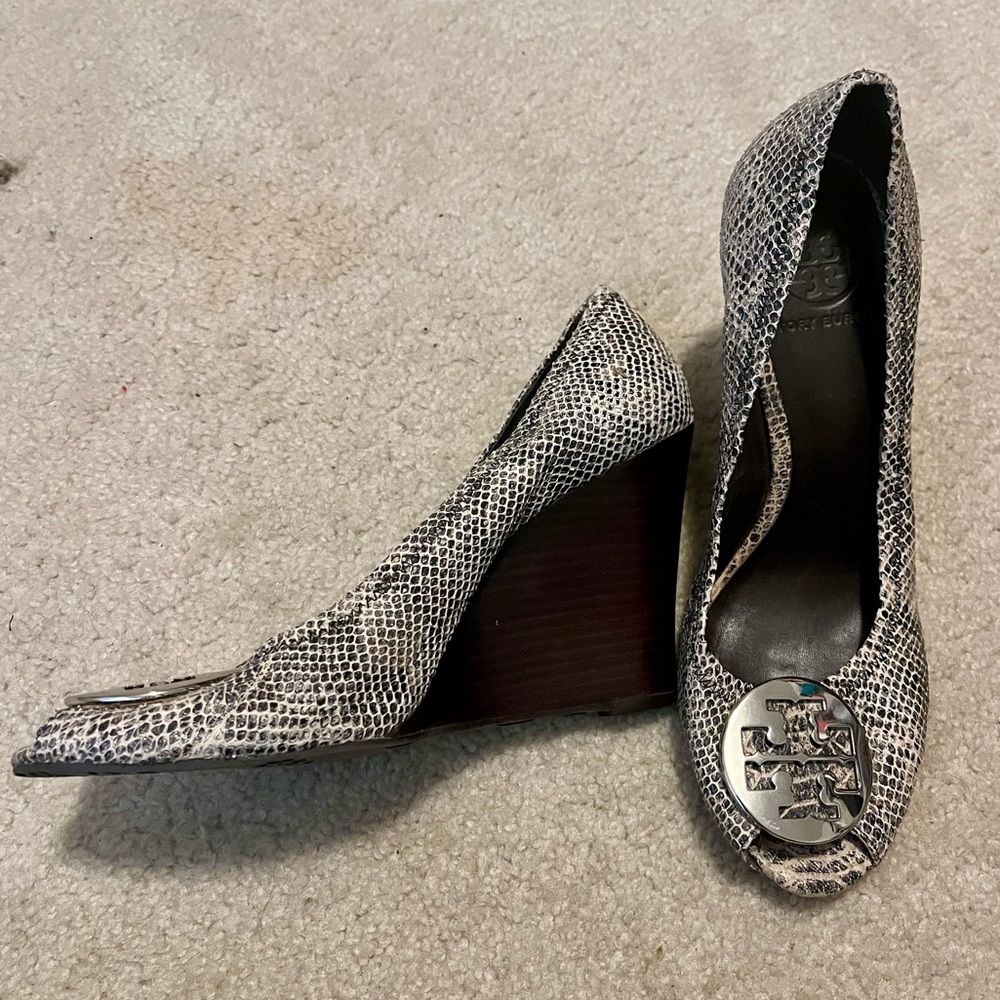 Tory Burch Snakeskin Wedges